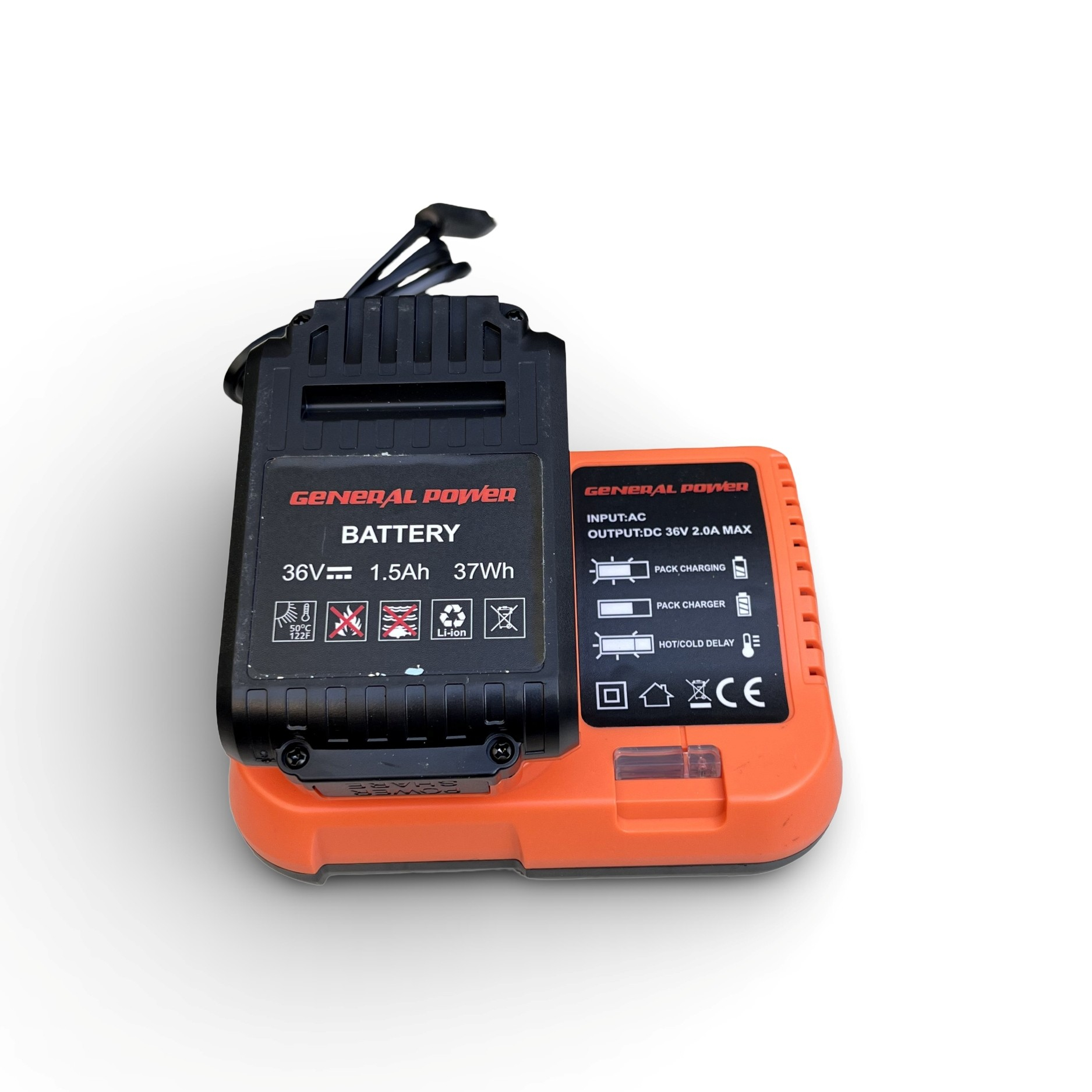 مجموعه 36 عددی دریل پیچ گوشتی شارژی براشلس 10 میلی متری 36 ولت جنرال پاور مدلPTCID-20D03BL