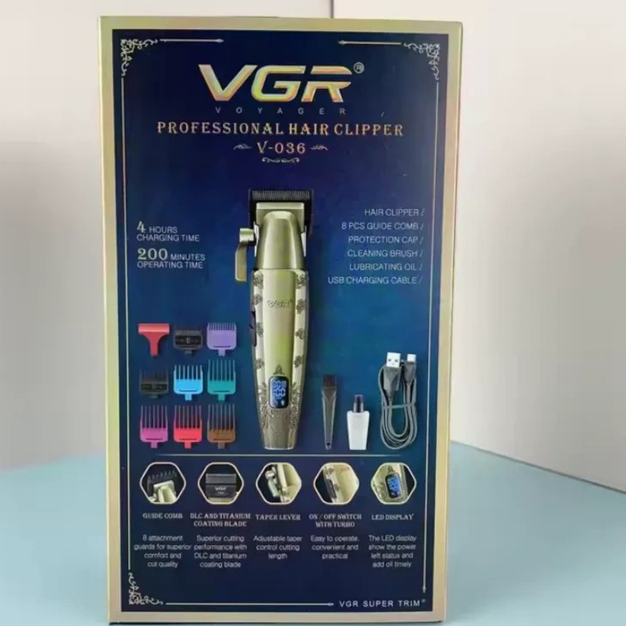 ماشین اصلاح موی سر و صورت شارژی وی جی ار مدل V-036