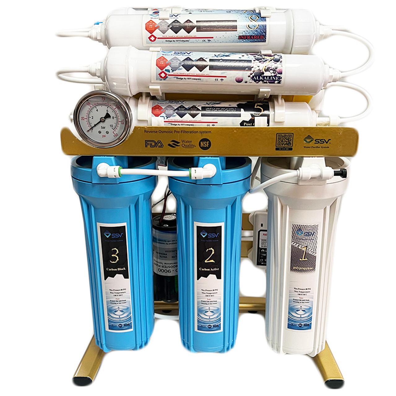 دستگاه تصفیه کننده آب اس اس وی مدل GoldenBlue 2W X1150 به همراه شیر تصفیه آب