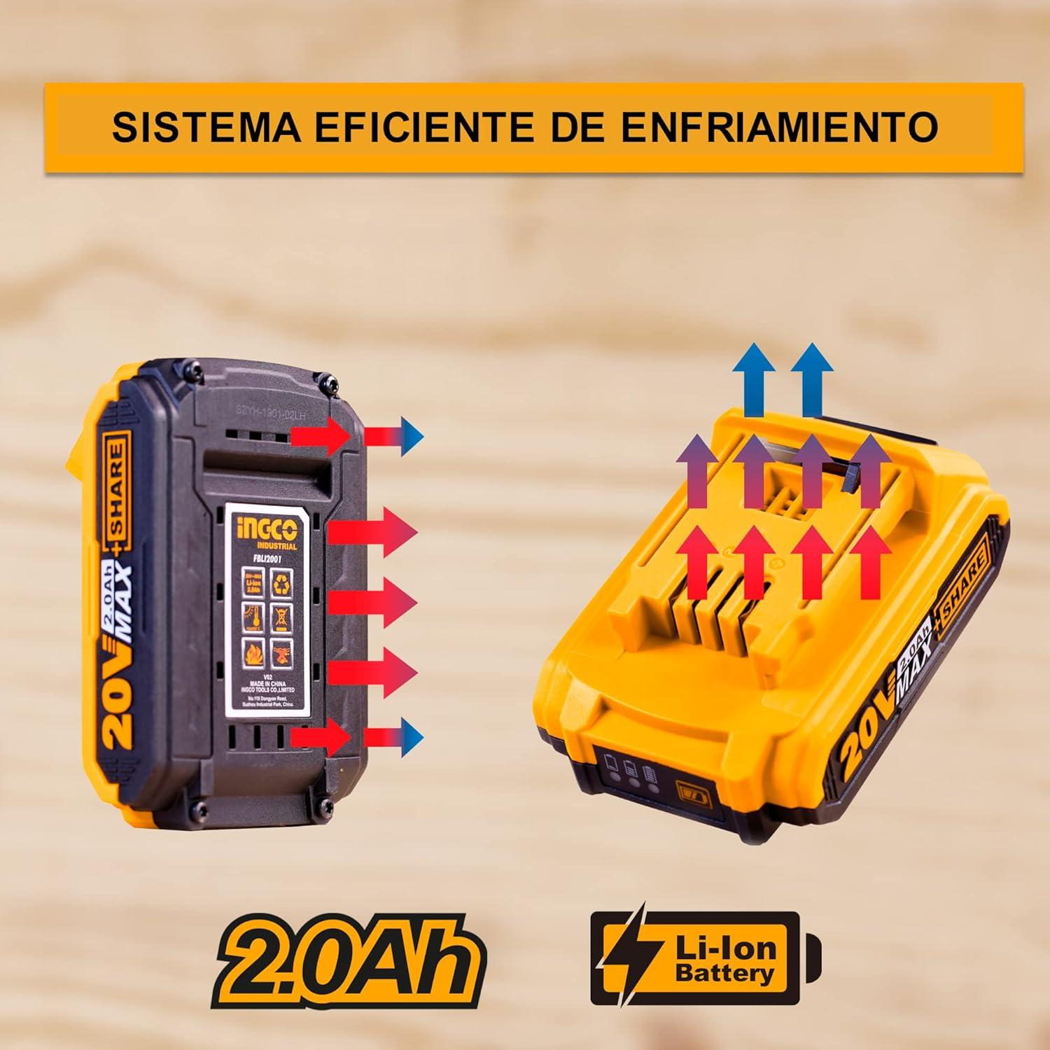 باطری شارژی 20 ولت 2  آمپر اینکو مدل  FB-LI-20011