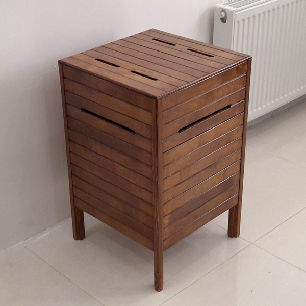 سبد رخت چرک مدل باکس چوبی 40 ضد رطوبت