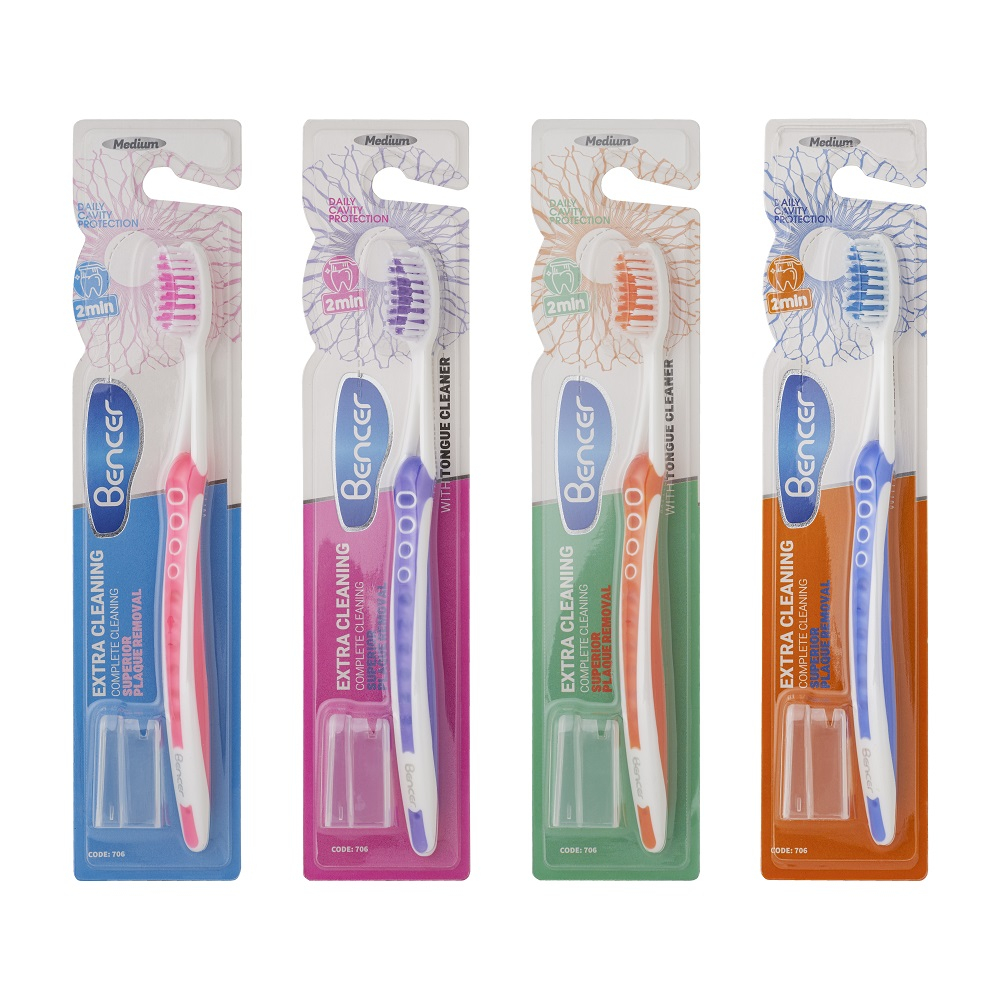 مسواک بنسر مدل اکسترا کلینینگ با برس متوسط بسته 72 عددی