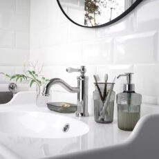 جا مایع و مسواک ایکیا مدل BROFJÄRDEN مجموعه 3 عددی به همراه استند