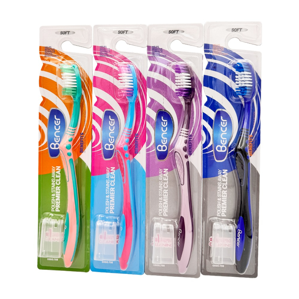 مسواک بنسر مدل پریمیر کلینینگ با برس نرم بسته 12 عددی