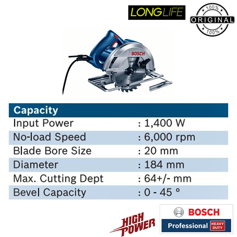 اره دیسکی بوش مدل فوق حرفه ای هوشمند کد GKS 140 Professional 1400W