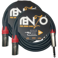 کابل اسپیکر مانیتورینگ TRS به XLR رنزو آدیو مدل TRX3 طول 3 متر بسته دو عددی