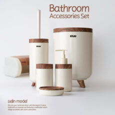 ست سرویس بهداشتی 6 تکه اطلس مدل سلین