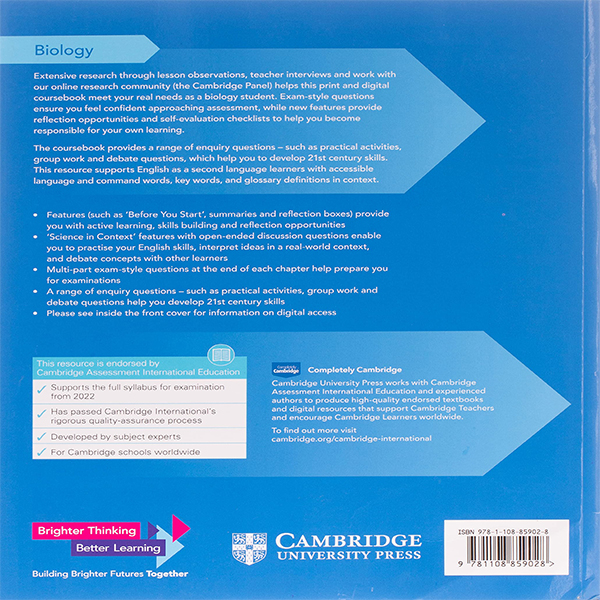 کتاب Cambridge International AS & A Level Biology اثر Mary Jones انتشارات دانشگاه کمبریج