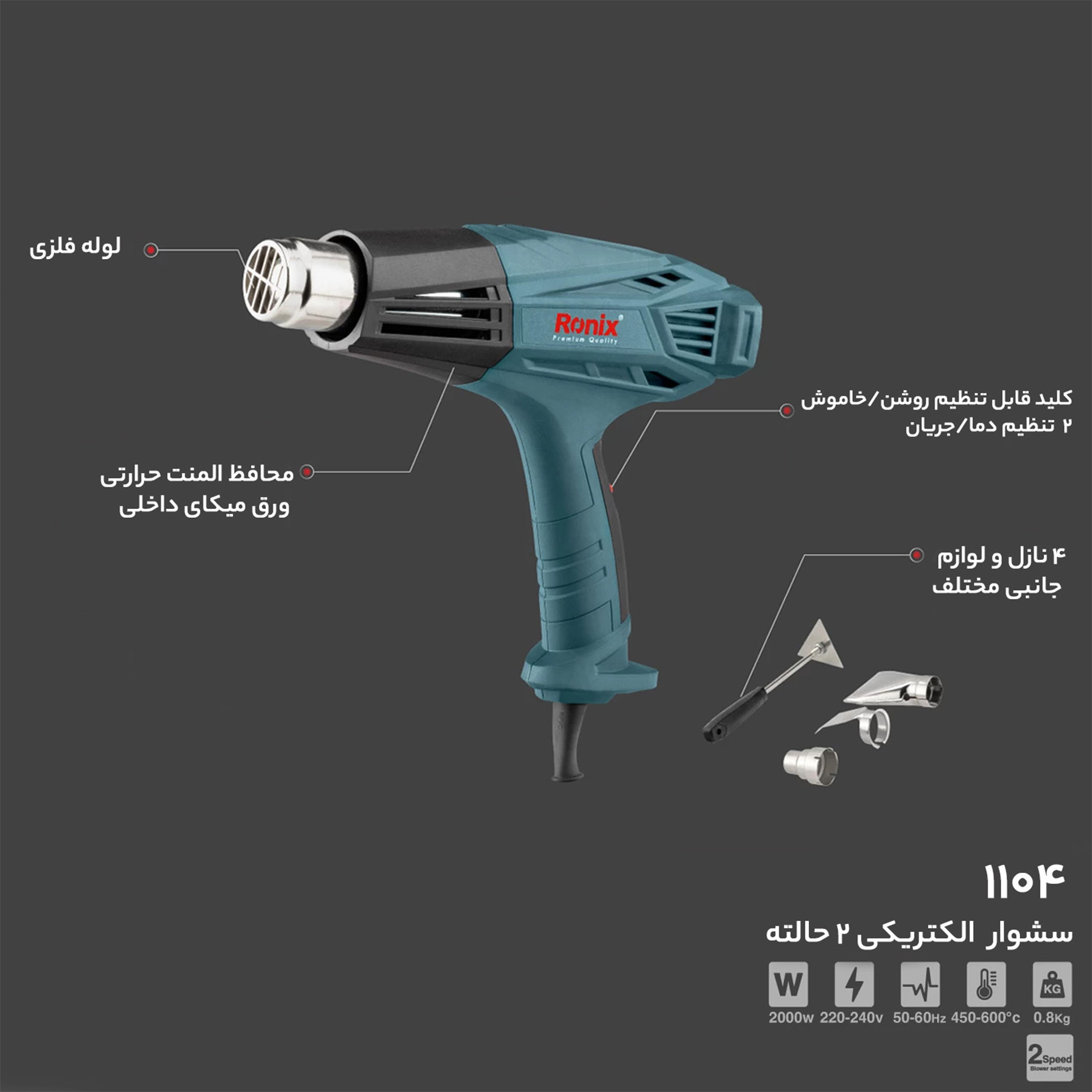 سشوار صنعتی رونیکس مدل 1104