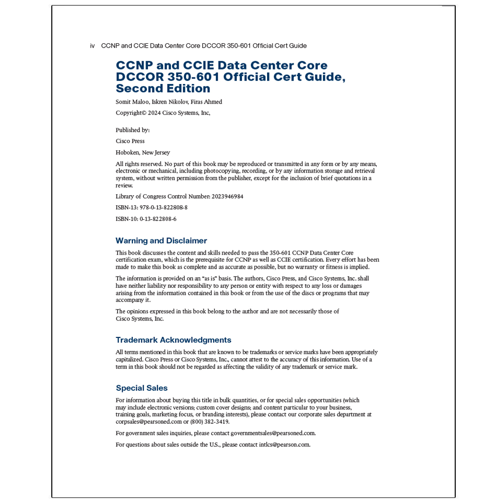 کتاب CCNP and CCIE Data Center Core DCCOR  350-601  Second Edition اثر جمعی از نویسندگان انتشارات رایان کاویان