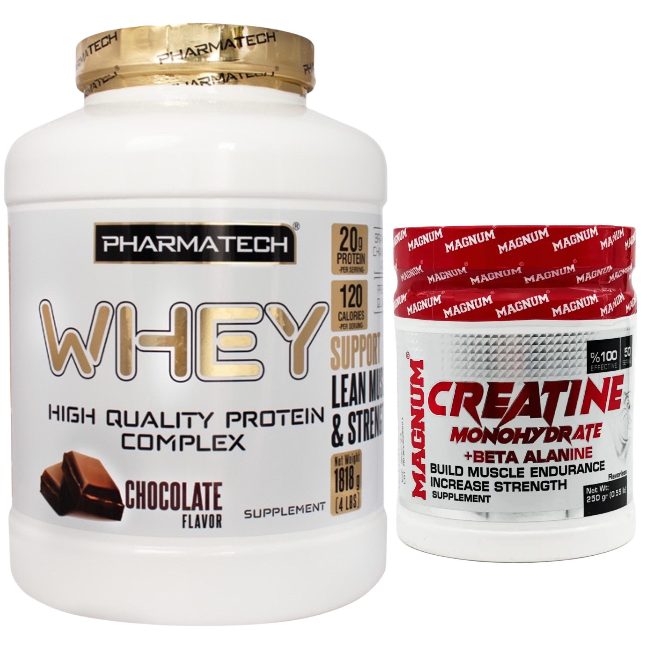 پروتئین وی گلد فارماتک - 1818 گرم به همراه پودر کراتین مگنوم-۲۵۰گرم