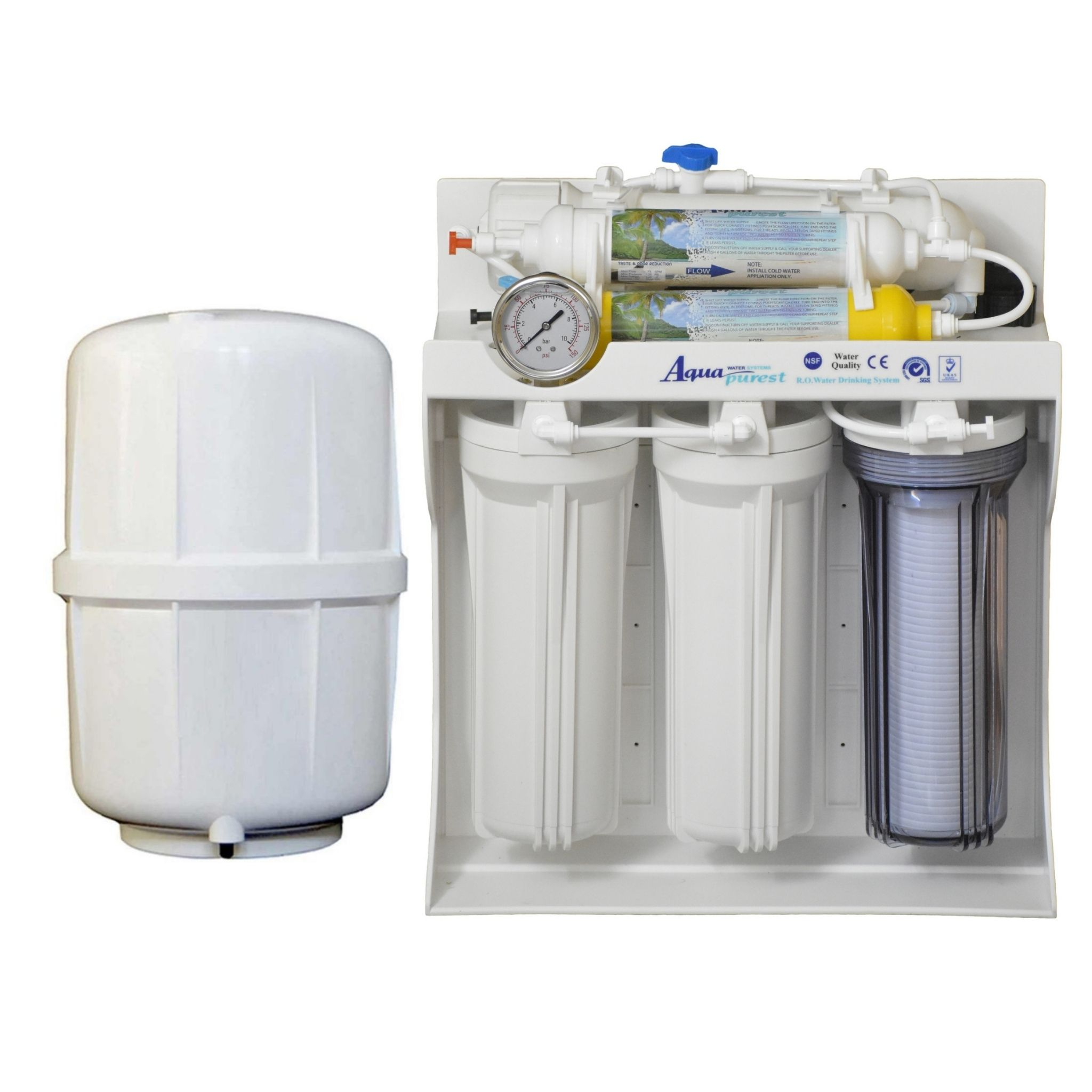 دستگاه تصفیه کننده آب آکوا پیورست مدل RO SYSTEM 609 به همراه فیلتر تصفیه آب مجموعه 6 عددی