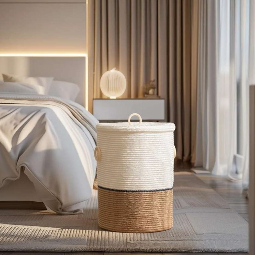 سبد رخت چرک مدل چوبی