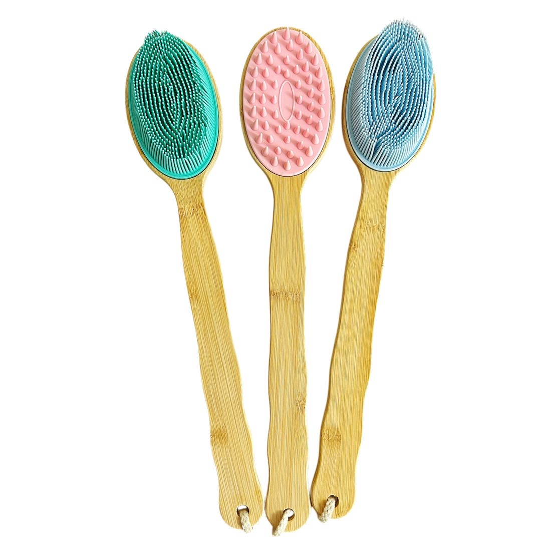 ماساژور سر و بدن مدل سیلیکونی دسته دار کد 13593