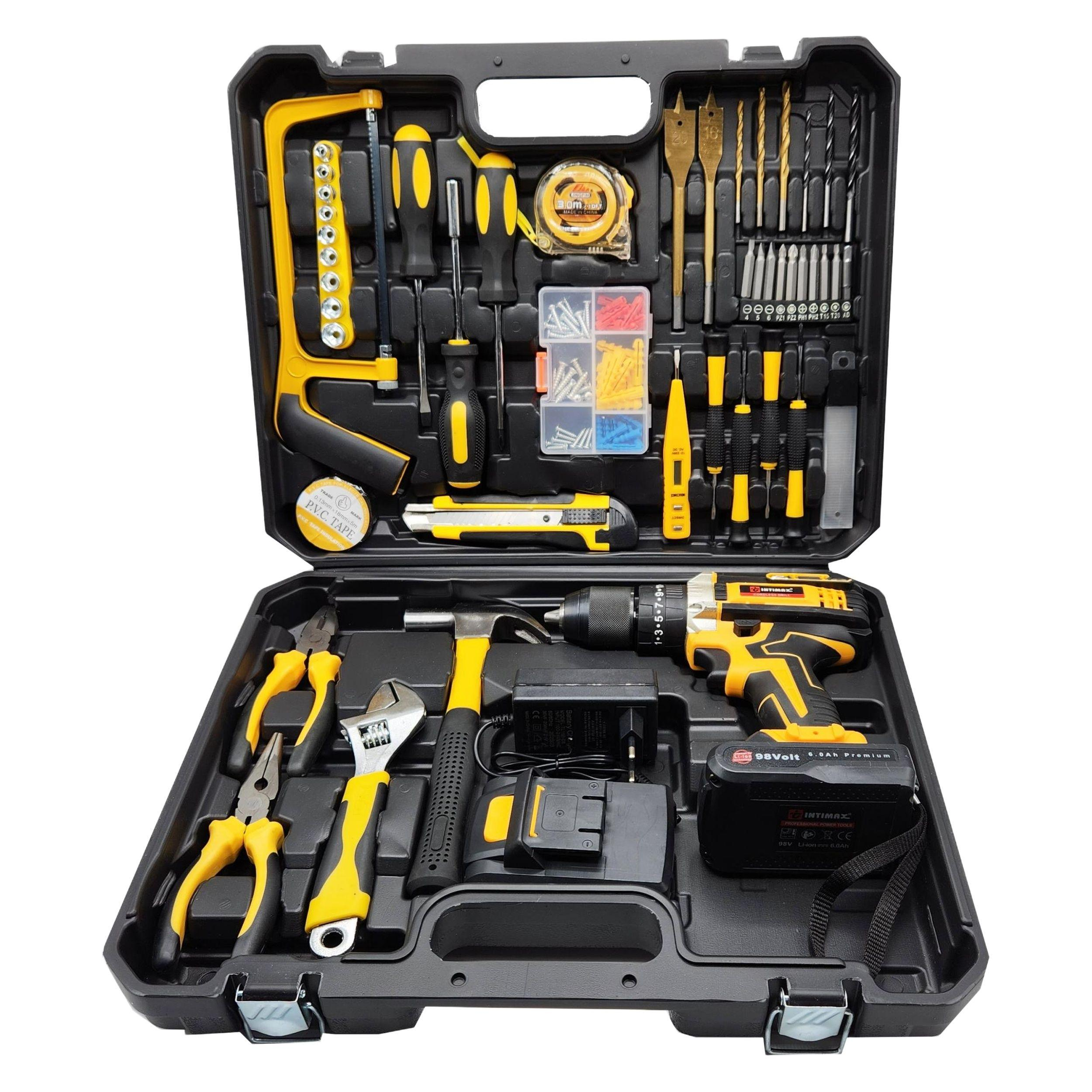 مجموعه 100 عددی دریل پیچ گوشتی شارژی چکشی صنعتی اینتیمکث مدل 0925