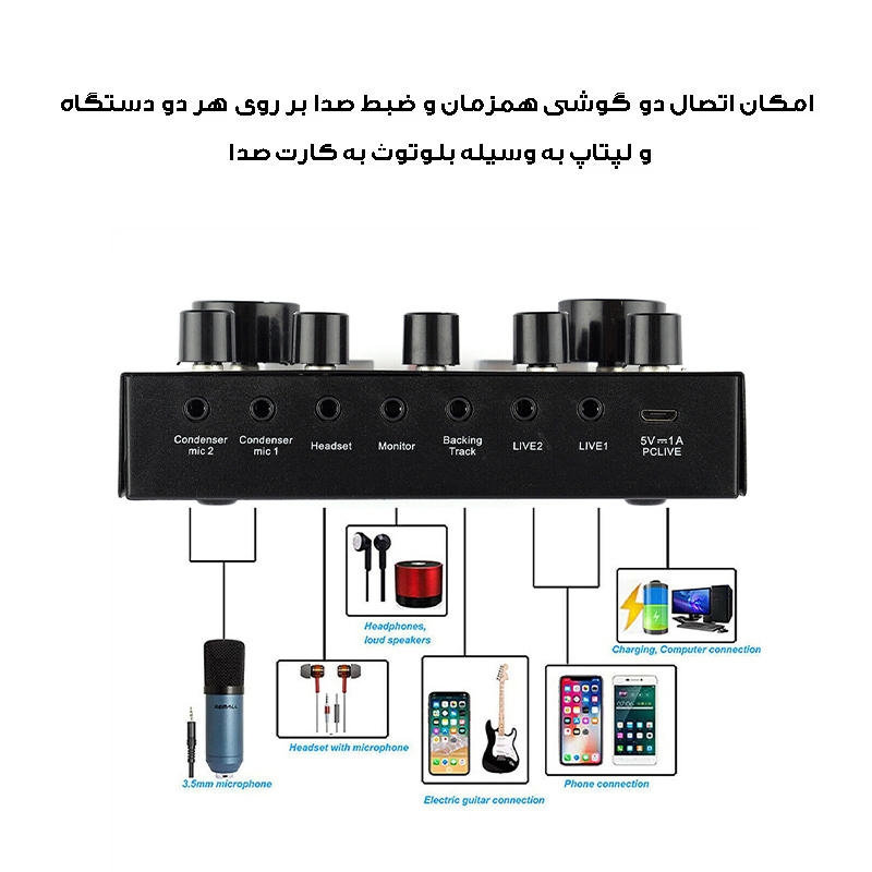 میکروفون استودیویی مدل LCT240-V8S2024 به همراه کارت صدا