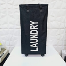 سبد رخت چرک مدل چرخ دار طرح LAUNDRY
