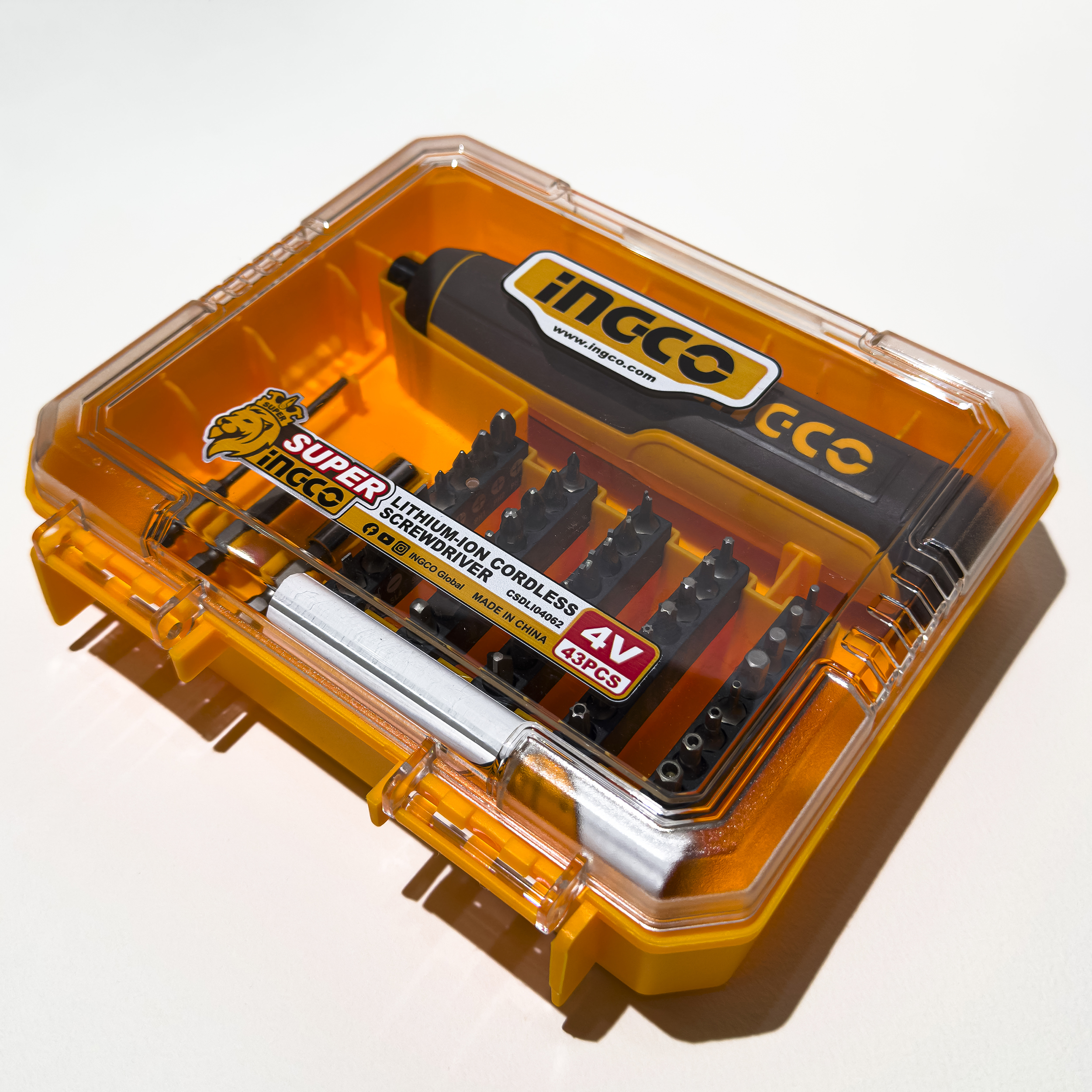 پیچ گوشتی شارژی اینکو مدل CSDLI04062 مجموعه 43 عددی