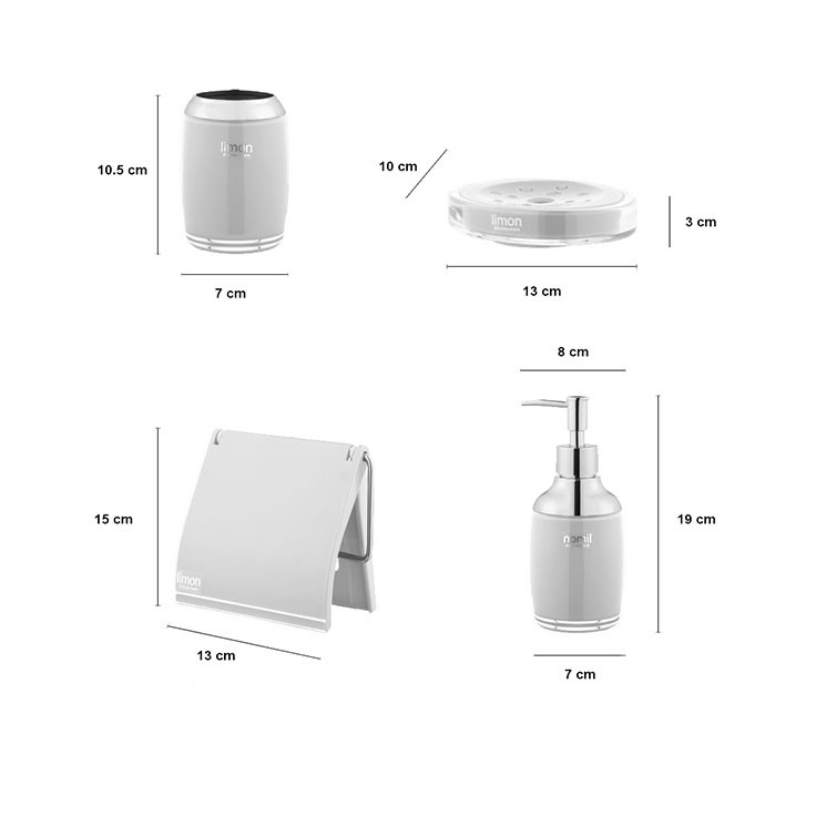 ست سرویس بهداشتی لیمون مدل رومانتیک کد TP199 مجموعه 6 عددی