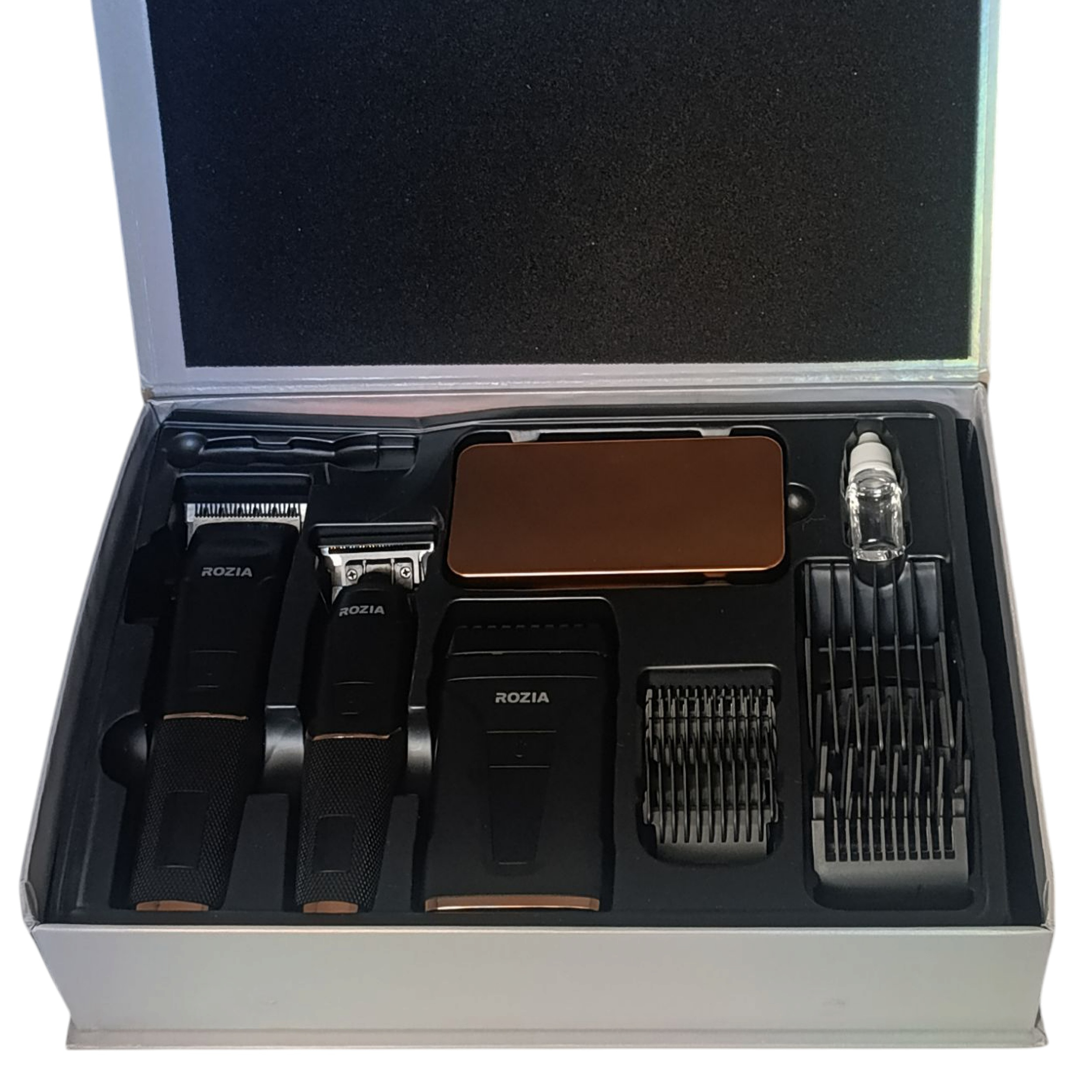 ماشین اصلاح موی سر و صورت شارژی روزیا پرو مدل HT9543 مجموعه 3 عددی