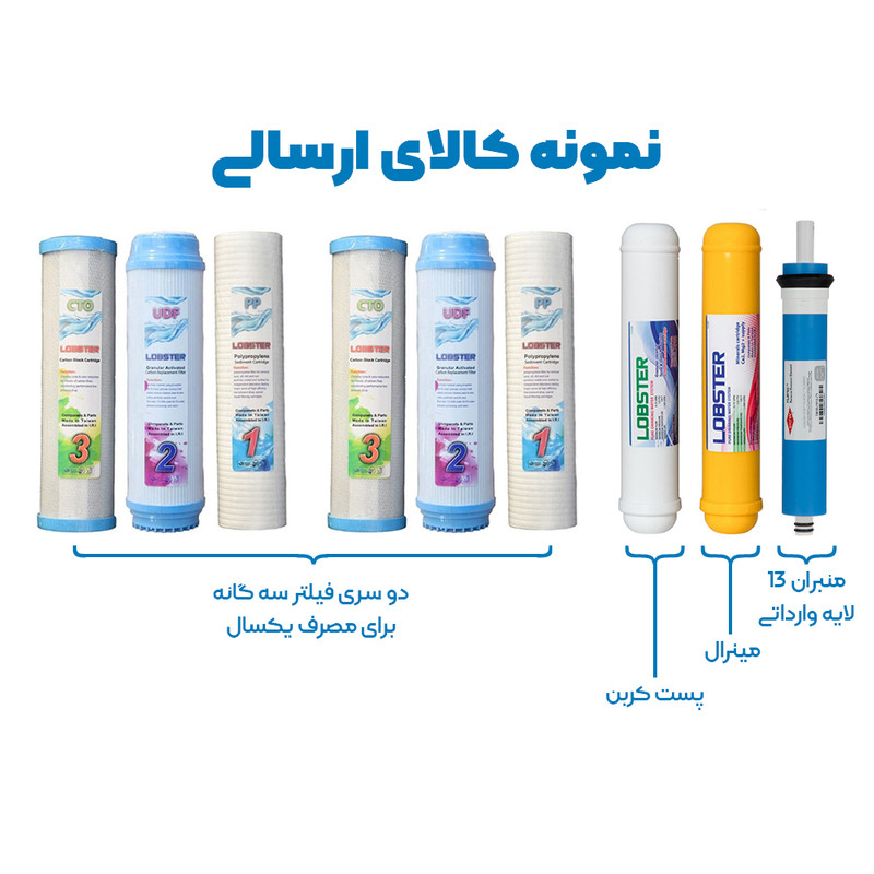 فیلتر دستگاه تصفیه آب لابستر مدل اکسترا مجموعه 9 عددی