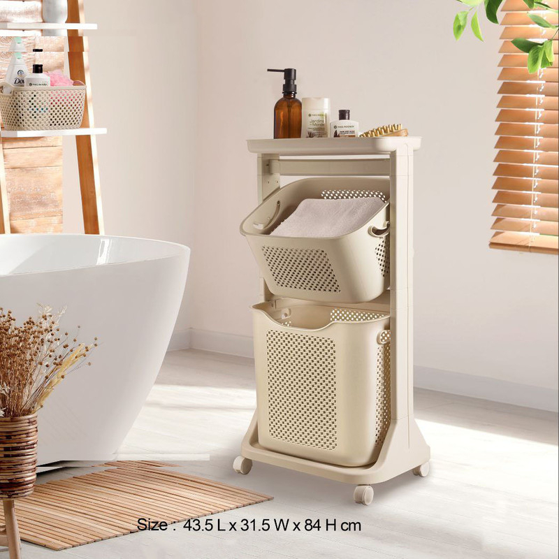 سبد رخت چرک لیمون مدل 2 طبقه کد RM48