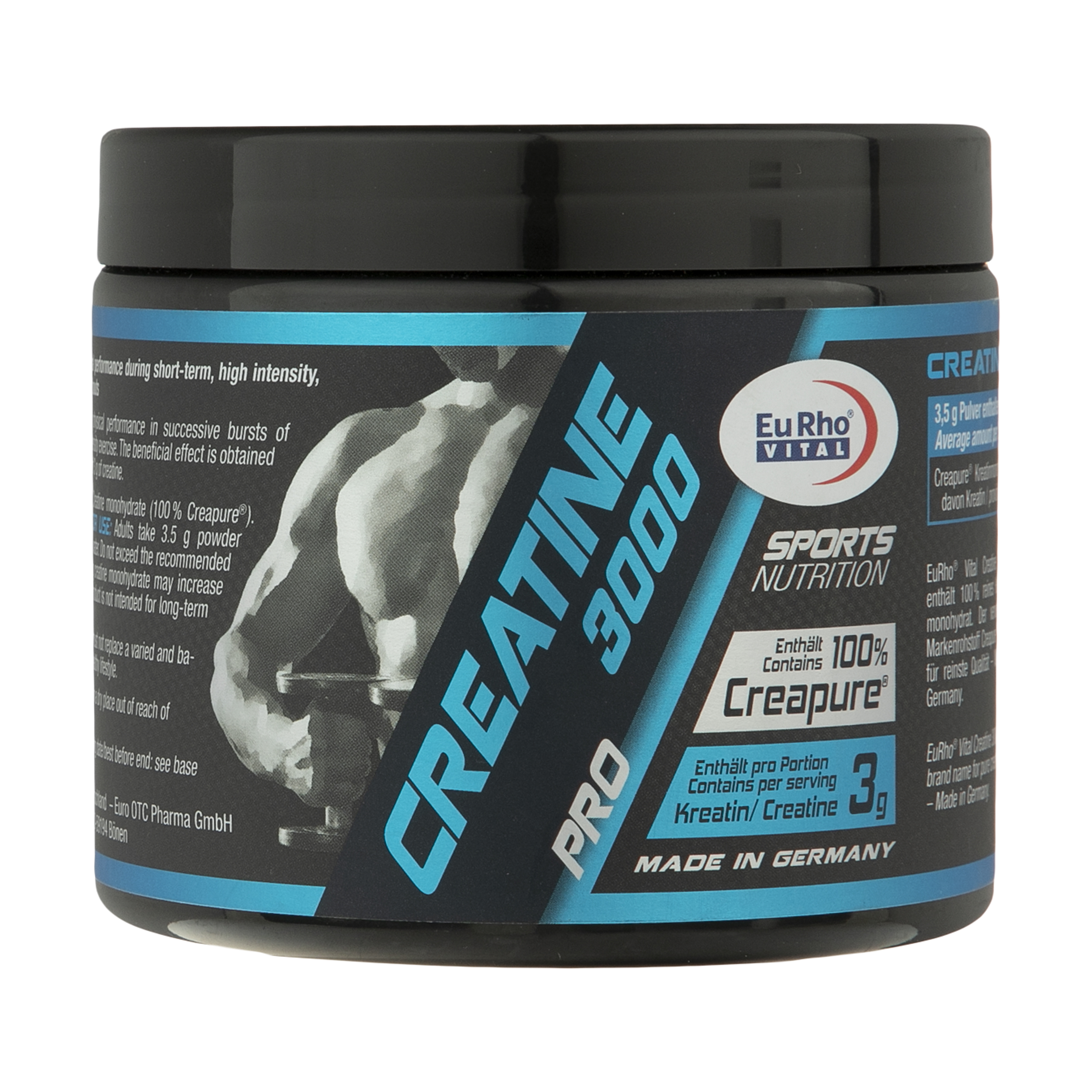 پودر کراتین کراپیور مونوهیدرات 3000 یورو ویتال وزن 250 گرم