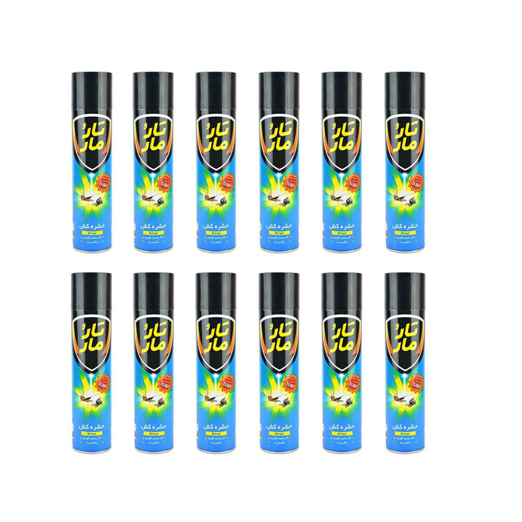 اسپری حشره کش تارومار مدل flying insect killer حجم 400 میلی لیتر مجموعه 12 عددی