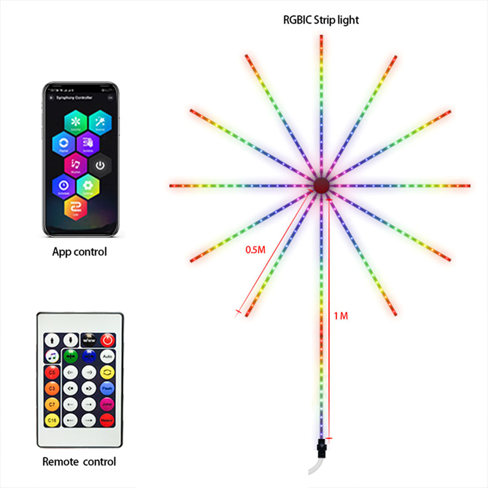 رقص نور مدل دیواری RGB-Smart طرح آتش بازی