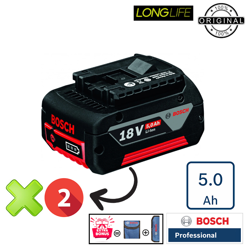 دریل پیچ گوشتی شارژی چکشی 18 ولت بوش مدل (GSB 18V-110 C Brushless (5Ah
