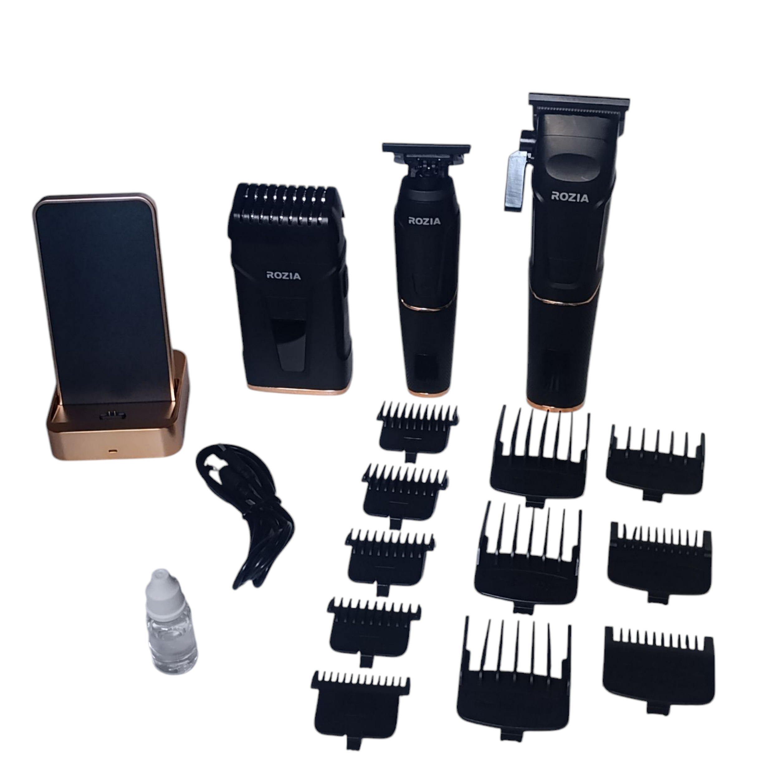 ماشین اصلاح موی سر و صورت شارژی روزیا پرو مدل HT9543 مجموعه 3 عددی