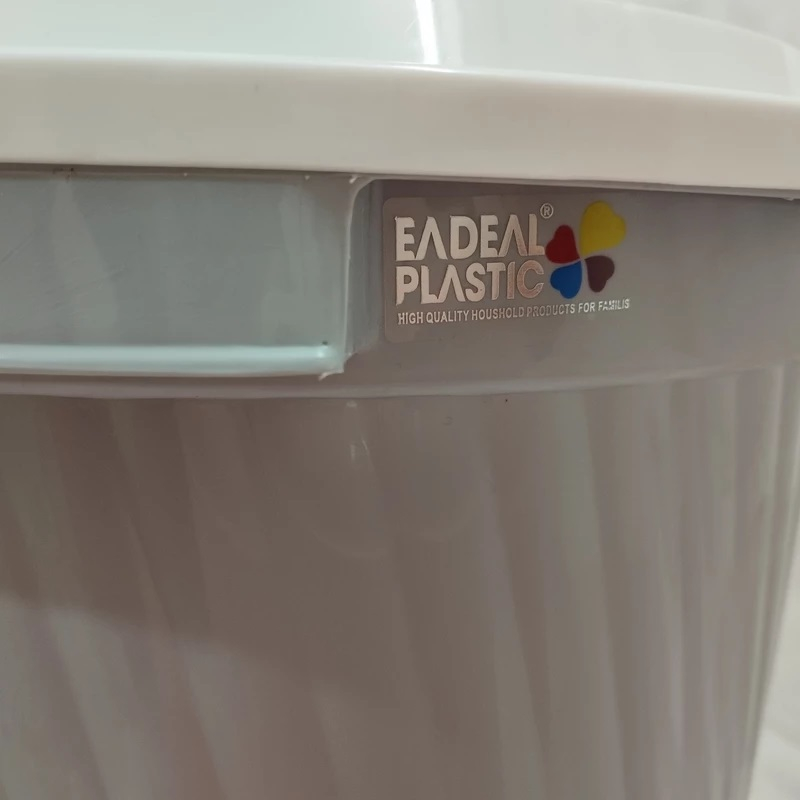 سطل زباله ایده آل پلاستیک مدل درب دار کد 610 مجموعه 3 عددی