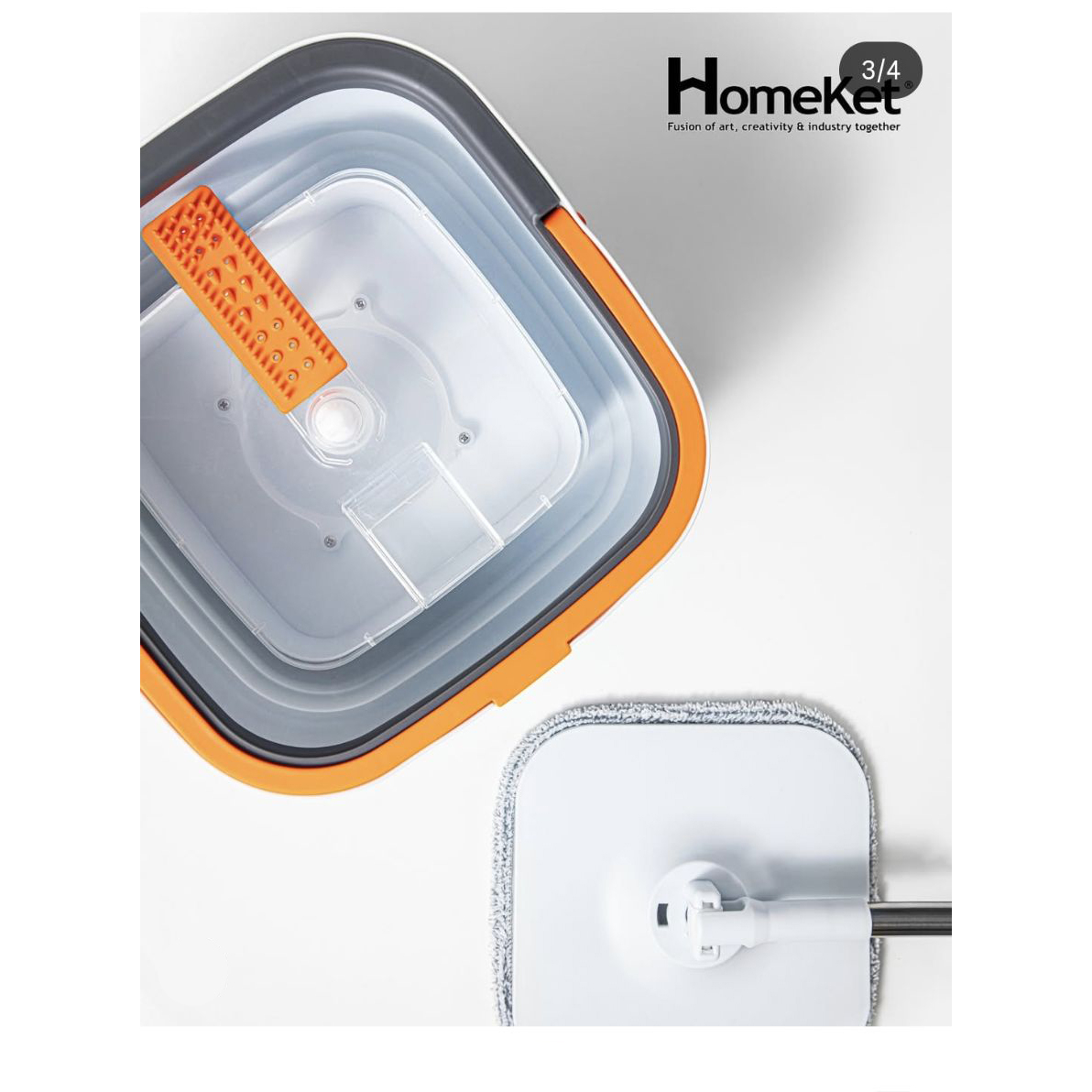 ست سطل و زمین شوی چرخشی هوم کت مدل ملورین