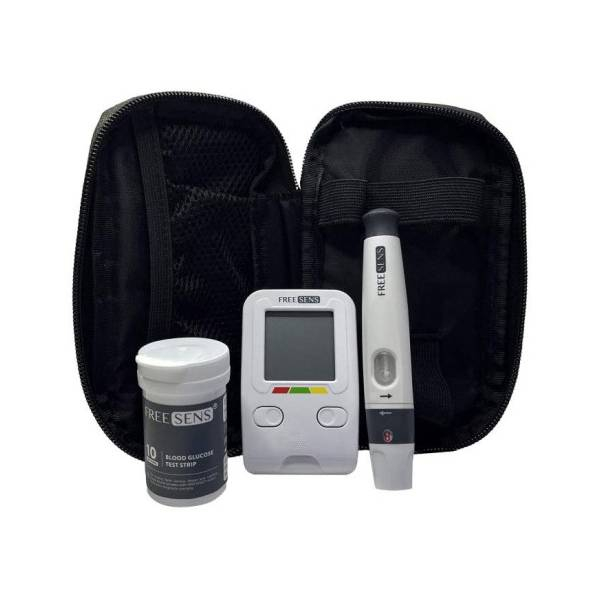 دستگاه تست قند خون فریسنس مدل TAG به همراه قلم و 100 عدد سوزن و 50 عدد نوار تست قند خون