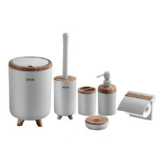 ست سرویس بهداشتی شش پارچه طرح چوب مدل الیت