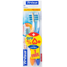 مسواک تریزا مدل pro clean extra با برس متوسط بسته 2 عددی