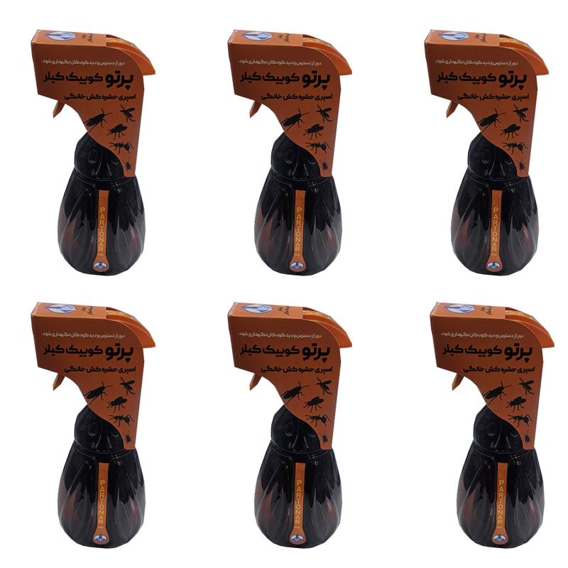 اسپری حشره کش بدون بو پرتونار مدل کوییک کیلر حجم 450 میلی لیتری بسته 6 عددی