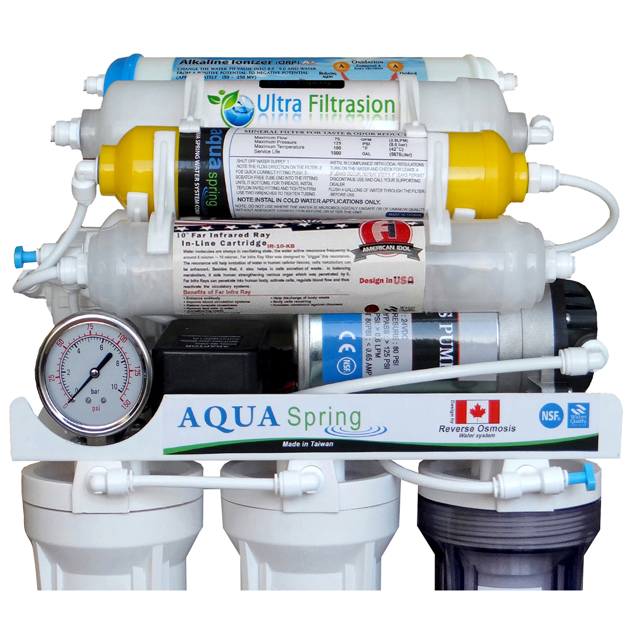 دستگاه تصفیه کننده آب آکوآ اسپرینگ مدل NF3700 به همراه فیلتر مدل مجموعه 4 عددی