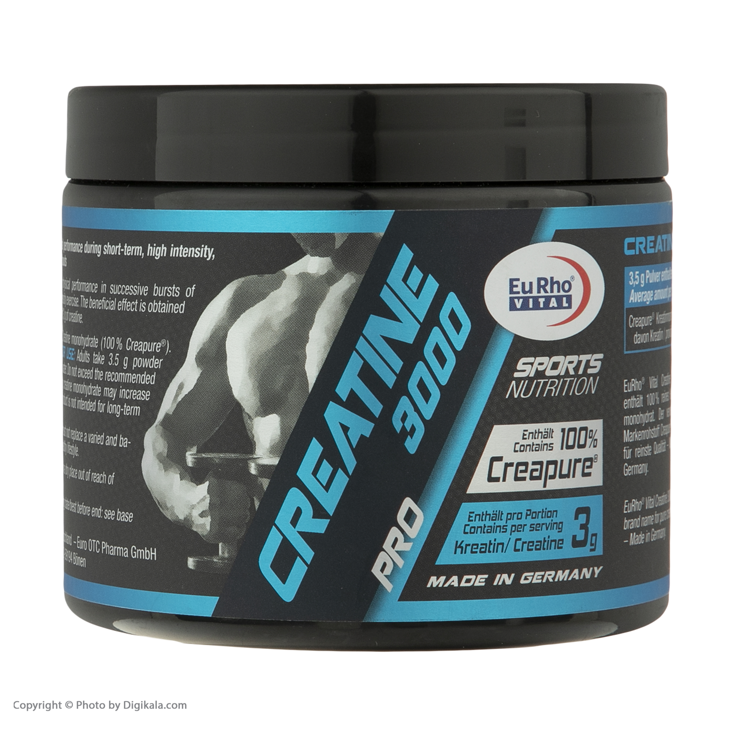 پودر کراتین کراپیور مونوهیدرات 3000 یورو ویتال وزن 250 گرم