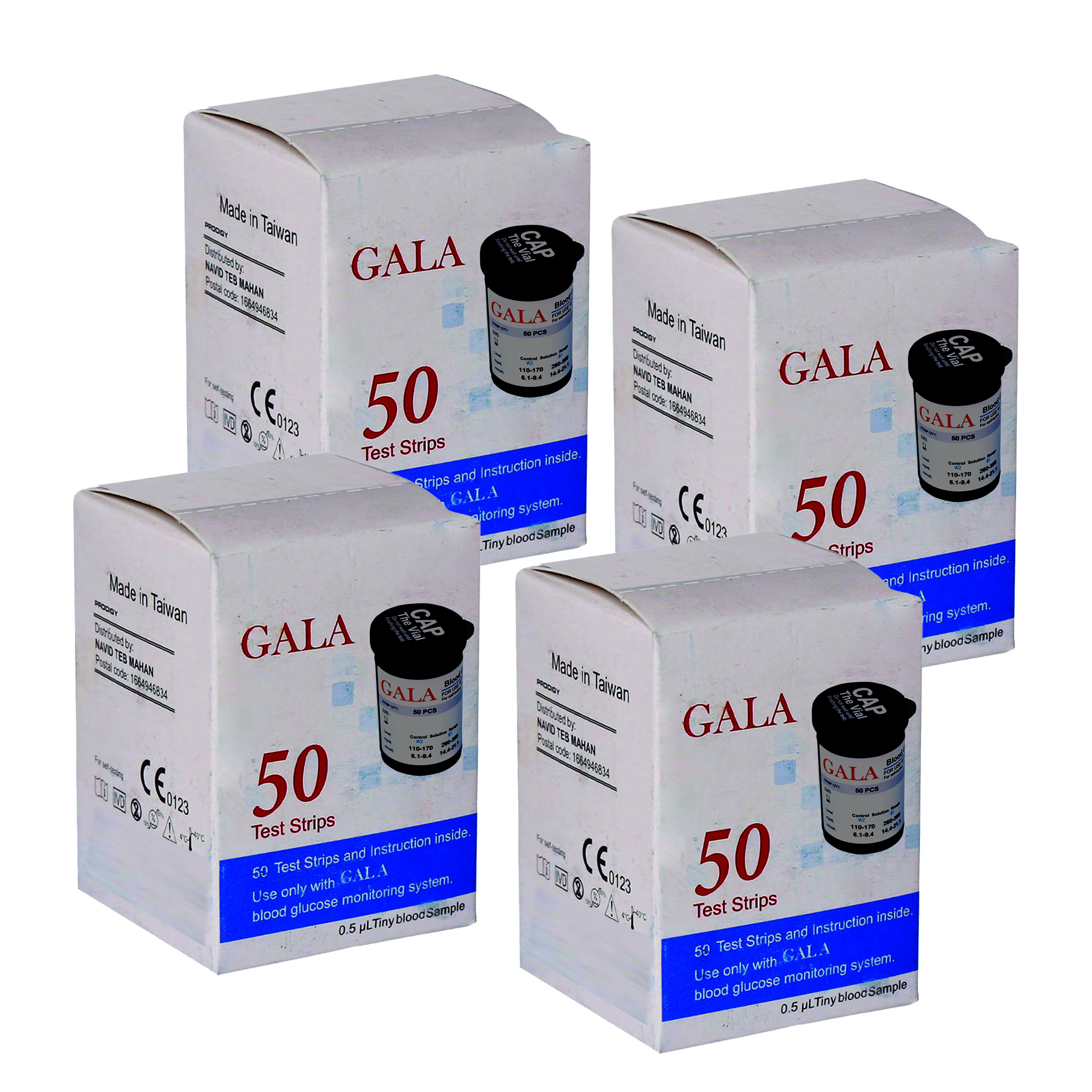 نوارتست قندخون گالا مدل OK-2AJ چهار بسته 50 عددی