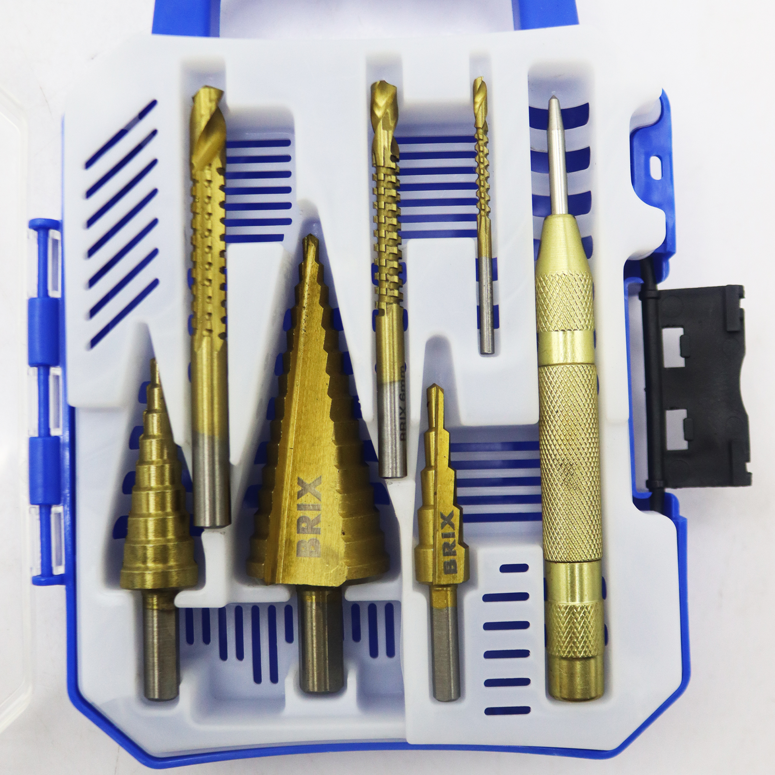مته کاجی و مته برش و سنبه بریکس مدل YP-07 مجموعه 7 عددی