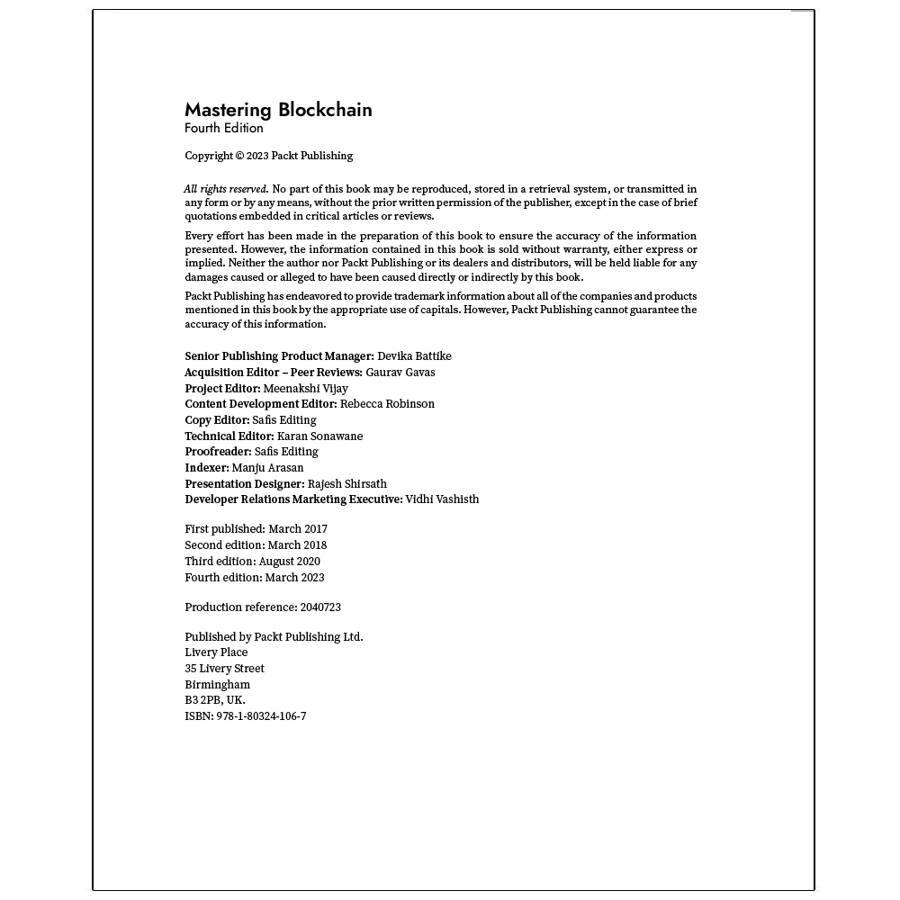 کتاب Mastering  Blockchain  Fourth  Edition اثر Imran  Bashir انتشارات رایان کاویان