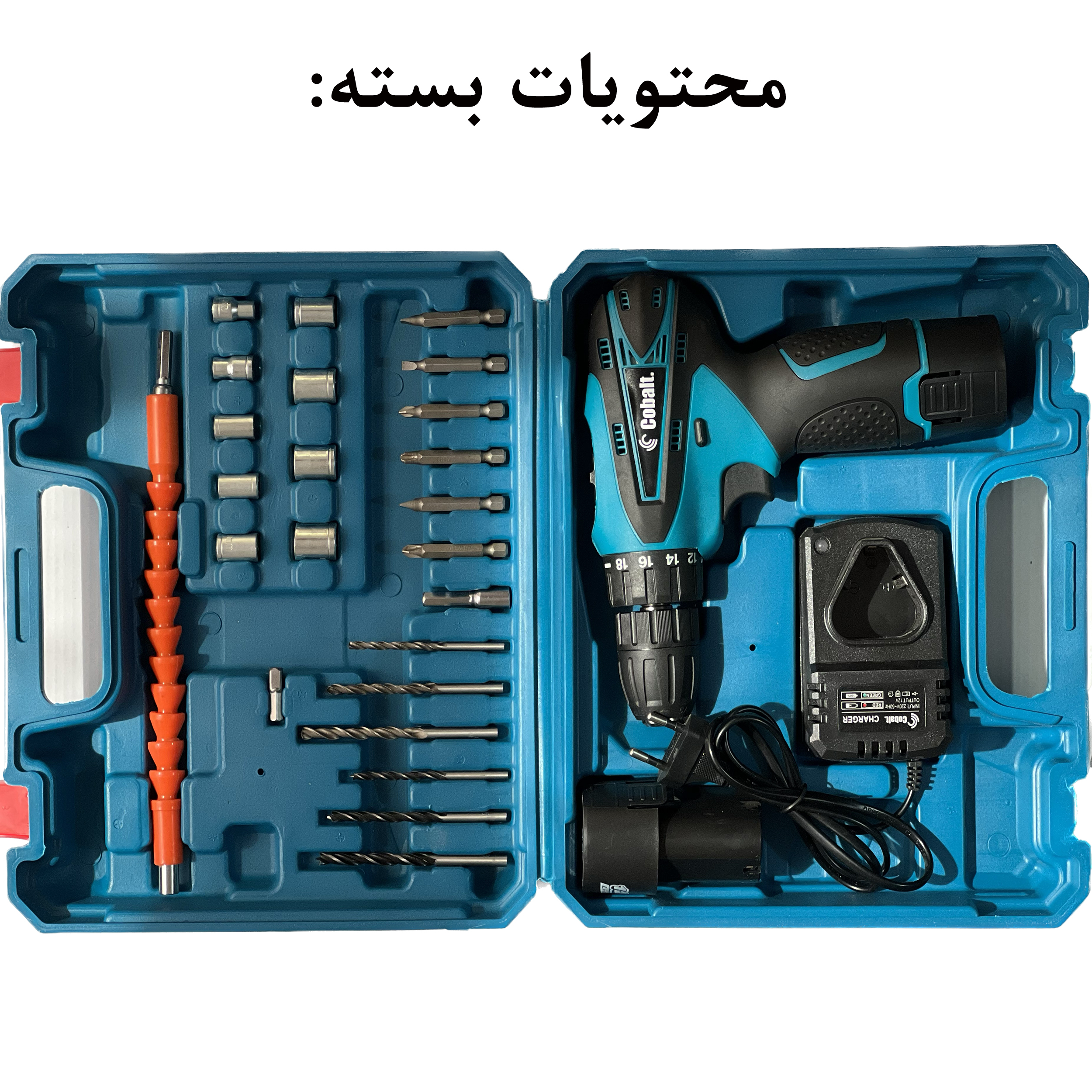 مجموعه 27 عددی دریل پیچ گوشتی شارژی کبالت مدل CD12