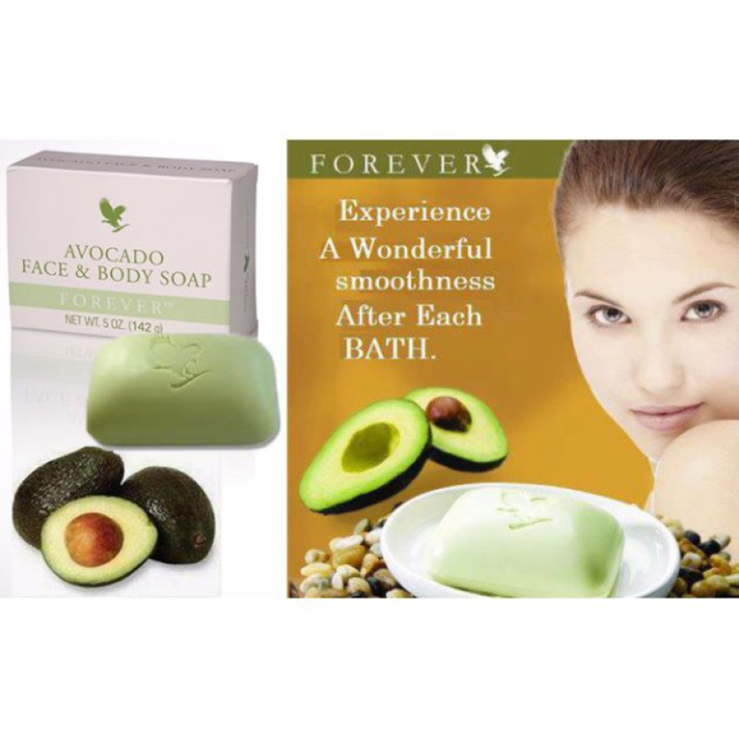 صابون شستشو فوراور لیوینگ پروداکتس مدل آووکادو وزن 142 گرم بسته 2 عددی