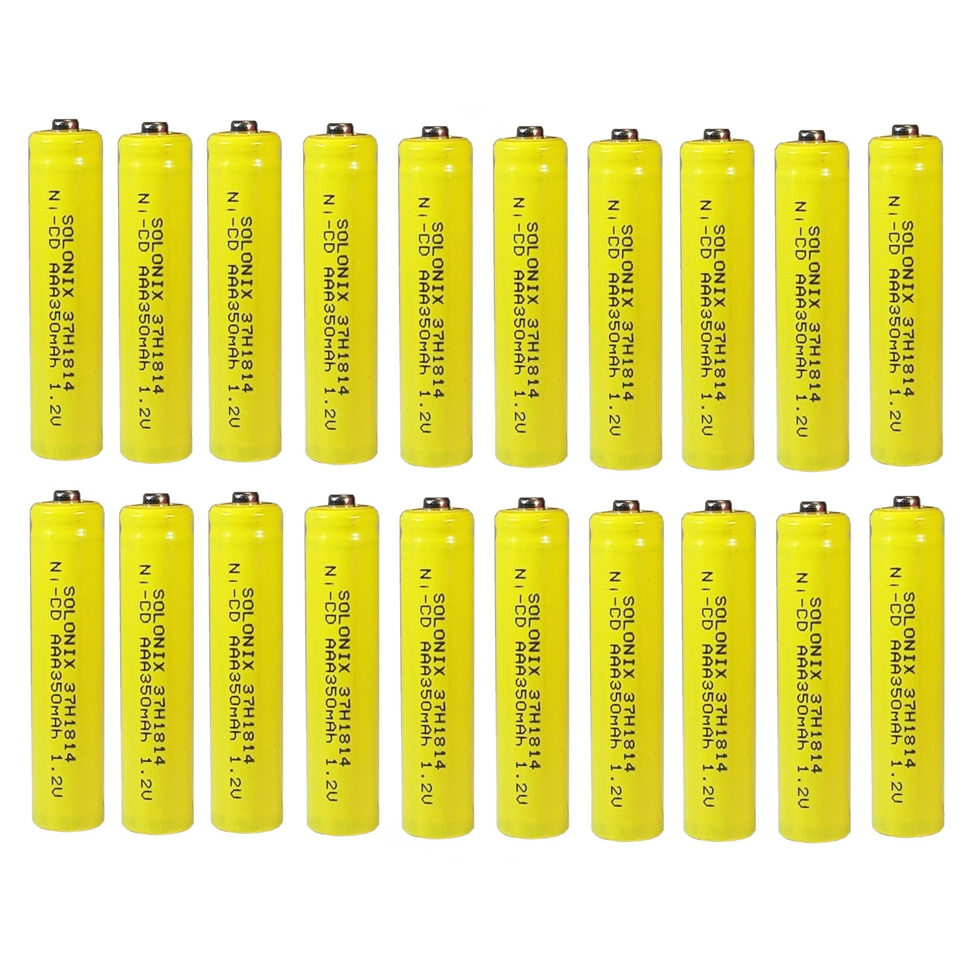 باتری شارژی نیم قلمی سولونیکس مدل صنعتی Ni-Cd مجموعه 20 عددی