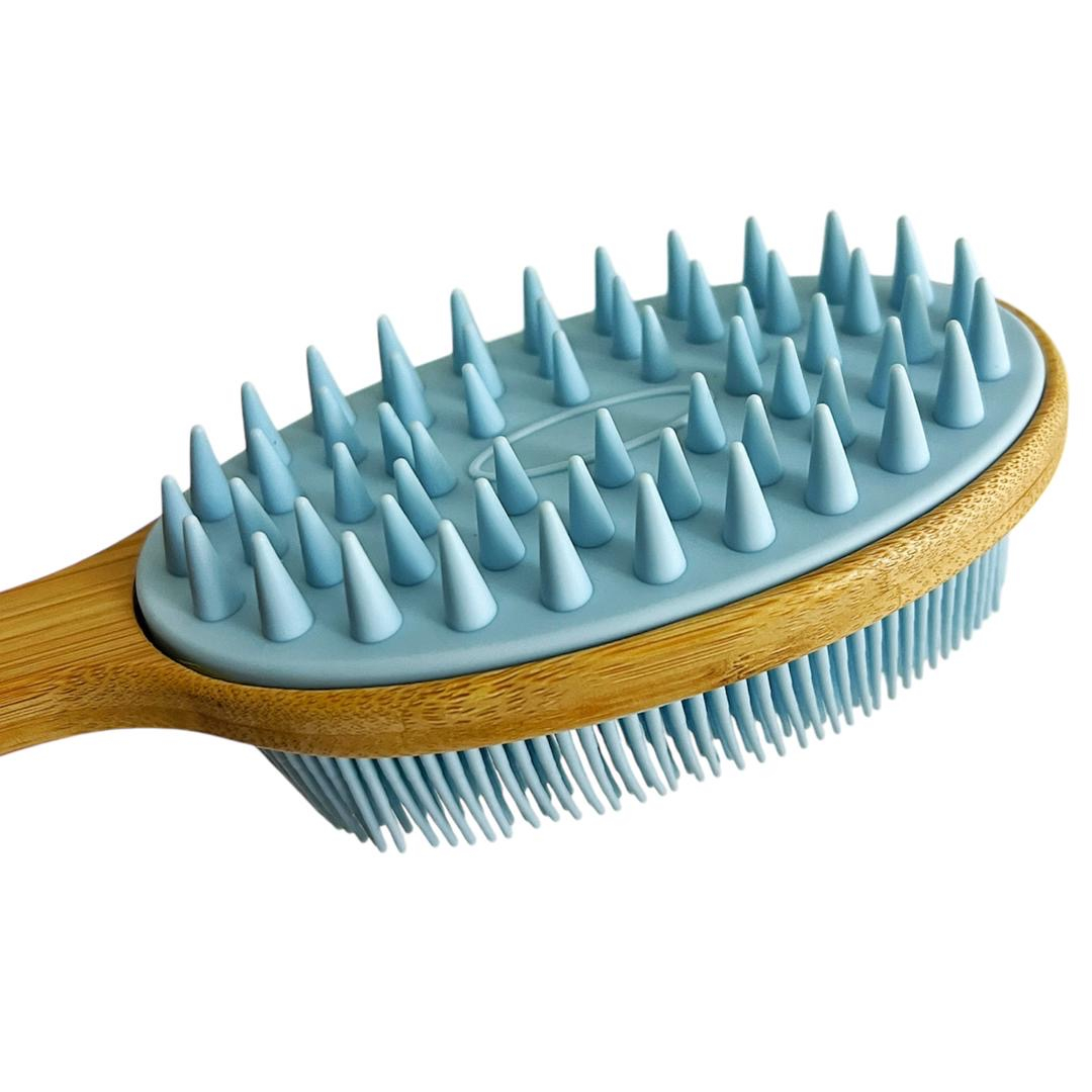 ماساژور سر و بدن مدل سیلیکونی دسته دار کد 13593