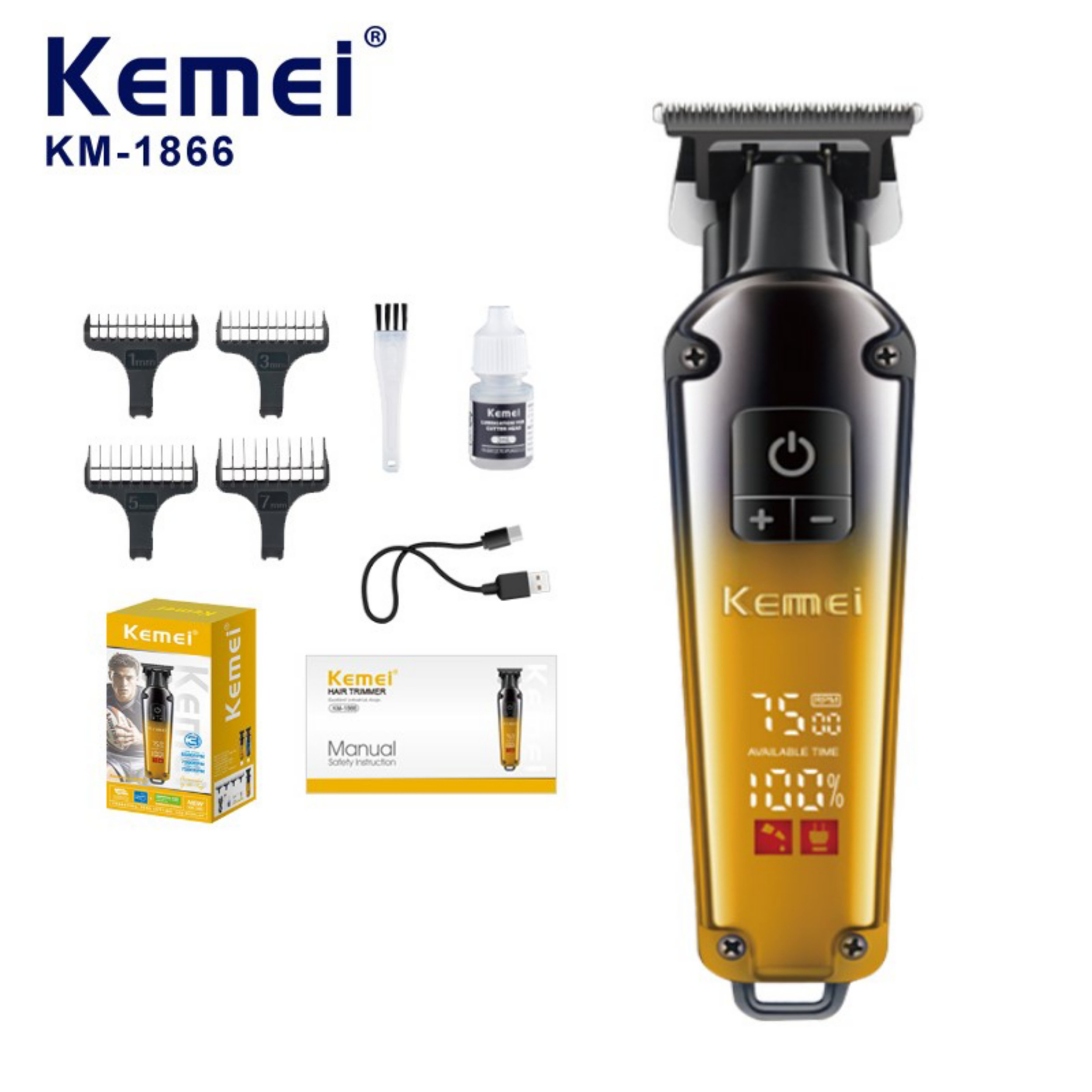 ماشین اصلاح موی سر و صورت شارژی کیمی مدل KM-1866