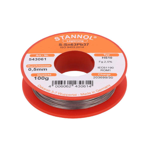 سیم لحیم استانول مدل 0.5mm - SN63PB37 وزن 100 گرم