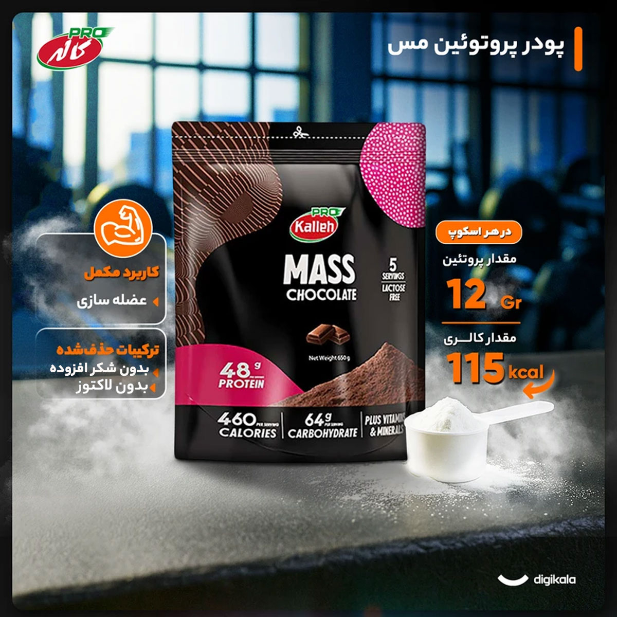 پودر پروتئین مس با طعم شکلات کاله پرو _ 650 گرم