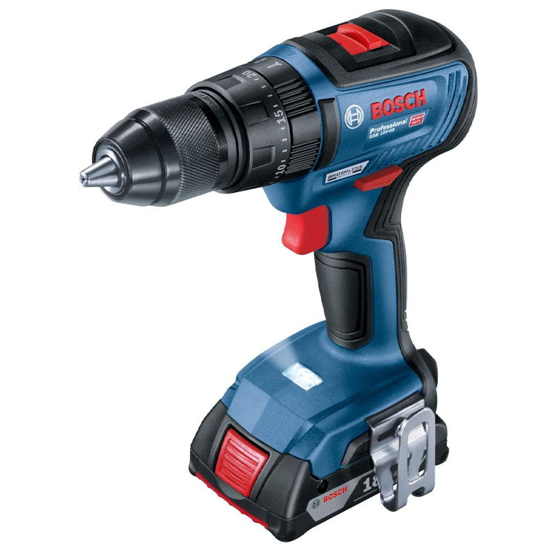 پیچ گوشتی شارژی چکشی 18 ولت بوش مدل ( GSB 18V-50 Brushless Motor ( Extra Battery